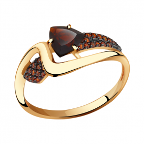 Золотое кольцо Александра кл3167-2ск-к с фианитом и гранатом кл3167-2ск-к фото