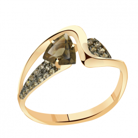 Золотое кольцо Александра кл3167-4ск-ш с фианитом и раухтопазом кл3167-4ск-ш фото