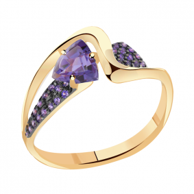 Золотое кольцо Александра кл3167-9ск-си с фианитом и александритом кл3167-9ск-си фото