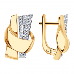 Золотые серьги Александра кл3171аск с фианитом кл3171аск фото