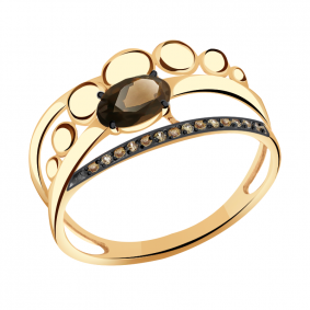 Золотое кольцо Александра кл3178-4ск-ш с фианитом и раухтопазом кл3178-4ск-ш фото