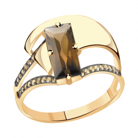 Золотое кольцо Александра кл3195-4ск-ш с фианитом и раухтопазом кл3195-4ск-ш фото