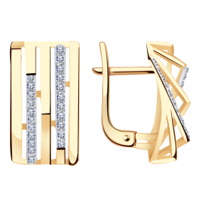 Золотые серьги Александра кл3211аск с фианитом кл3211аск фото