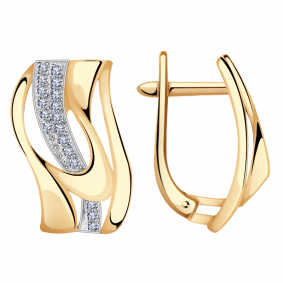 Золотые серьги Александра кл3212аск с фианитом кл3212аск фото