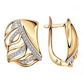 Золотые серьги Александра кл3215аск с фианитом кл3215аск фото