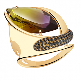 Золотое кольцо Александра кл3220-49ск-ш с фианитом и аметрином кл3220-49ск-ш фото