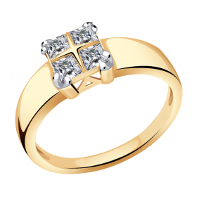 Золотое кольцо Александра кл3226-62ск с Swarovski кл3226-62ск фото