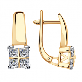 Золотые серьги Александра кл3226а-62ск с Swarovski кл3226а-62ск фото