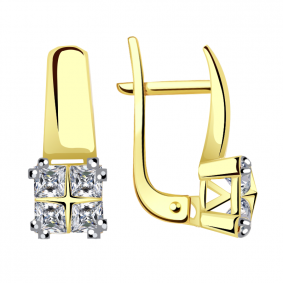 Серьги из лимонного золота Александра кл3226а-62сл с Swarovski кл3226а-62сл фото