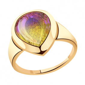 Золотое кольцо Александра кл3227-49ск с фианитом и аметрином кл3227-49ск фото