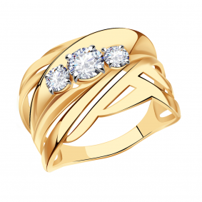 Золотое кольцо Александра кл3236-62ск с Swarovski кл3236-62ск фото
