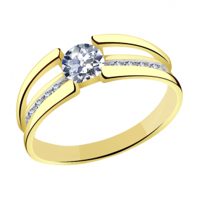 Кольцо из лимонного золота Александра кл3239-62сл с Swarovski кл3239-62сл фото