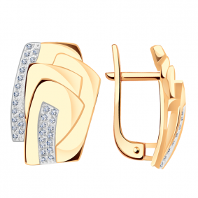 Золотые серьги Александра кл3241аск с фианитом кл3241аск фото