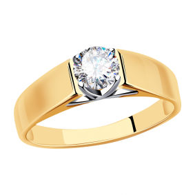 Золотое кольцо Александра кл3243-62сбк с Swarovski кл3243-62сбк фото