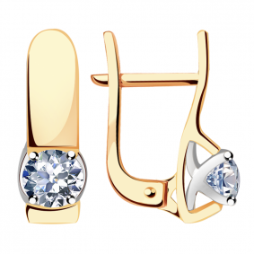Золотые серьги Александра кл3243а-62сбк с Swarovski кл3243а-62сбк фото