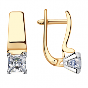 Золотые серьги Александра кл3245а-62сбк с Swarovski кл3245а-62сбк фото