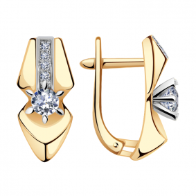 Золотые серьги Александра кл3247а-62сбк с Swarovski кл3247а-62сбк фото
