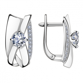 Серьги из белого золота Александра кл3248а-62сб с Swarovski кл3248а-62сб фото