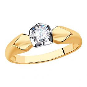 Золотое кольцо Александра кл3257-62сбк с Swarovski кл3257-62сбк фото