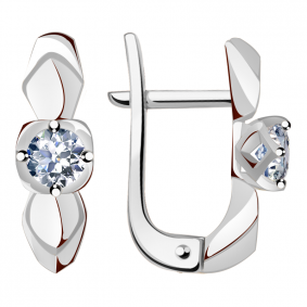 Серьги из белого золота Александра кл3257а-62сб с Swarovski кл3257а-62сб фото