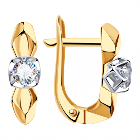 Золотые серьги Александра кл3257а-62сбк с Swarovski кл3257а-62сбк фото