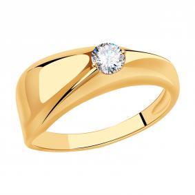 Золотое помолвочное кольцо Александра с Swarovski кл3259-62ск кл3259-62ск фото