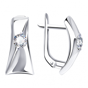 Серьги из белого золота Александра кл3259а-62сб с Swarovski кл3259а-62сб фото
