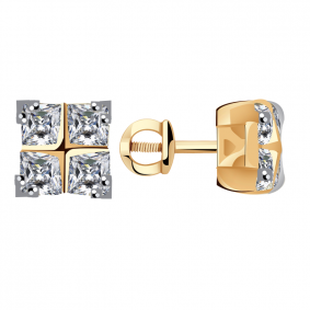 Золотые серьги Александра кл3260а-62ск с Swarovski кл3260а-62ск фото