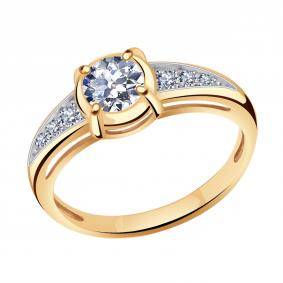 Золотое кольцо Александра кл3262-62ск с Swarovski кл3262-62ск фото