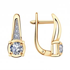 Золотые серьги Александра кл3262а-62ск с Swarovski кл3262а-62ск фото