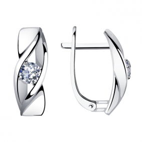 Серьги из белого золота Александра кл3265а-62сб с Swarovski кл3265а-62сб фото