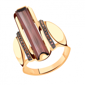 Золотое кольцо Александра кл3266-86ск-си с фианитом и ситаллом кл3266-86ск-си фото