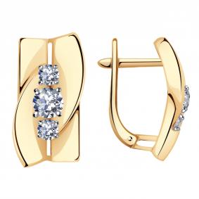 Золотые серьги Александра кл3269а-62ск с Swarovski кл3269а-62ск фото
