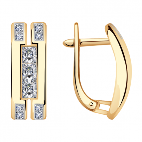 Золотые серьги Александра кл3271а-62ск с Swarovski кл3271а-62ск фото