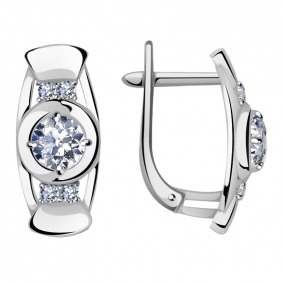 Серьги из белого золота Александра кл3272а-62сб с Swarovski кл3272а-62сб фото