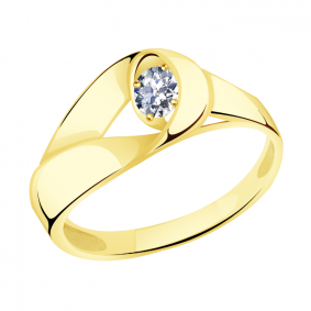 Кольцо из лимонного золота Александра кл3274-62сл с Swarovski кл3274-62сл фото