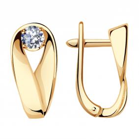 Золотые серьги Александра кл3274а-62ск с Swarovski кл3274а-62ск фото