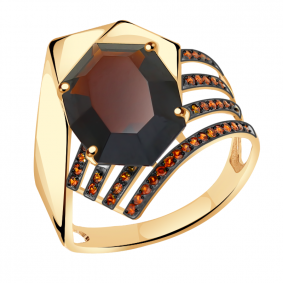 Золотое кольцо Александра кл3277-34ск-к с фианитом и гранатом кл3277-34ск-к фото