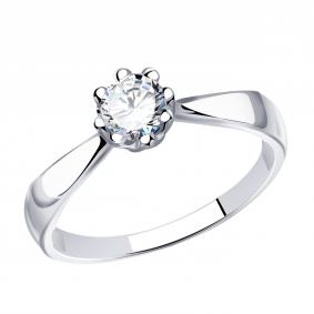 Помолвочное кольцо из белого золота Александра с Swarovski кл3280-62сб кл3280-62сб фото