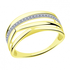 Кольцо из лимонного золота Александра кл3281сл с фианитом кл3281сл фото