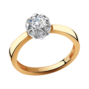 Золотое кольцо Александра кл3286-62сбк с Swarovski кл3286-62сбк фото