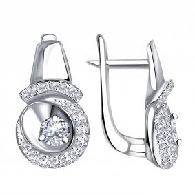 Серьги из белого золота Александра кл3295а-62сб с Swarovski кл3295а-62сб фото