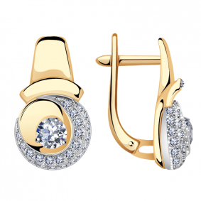 Золотые серьги Александра кл3295а-62ск с Swarovski кл3295а-62ск фото