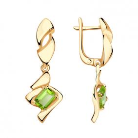 Золотые серьги Александра кл3297а-5ск с хризолитом кл3297а-5ск фото