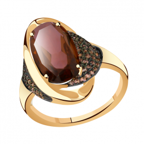 Золотое кольцо Александра кл3299-86ск-си с фианитом и родолитом кл3299-86ск-си фото