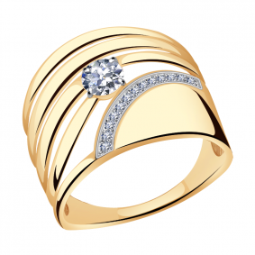 Золотое кольцо Александра кл3305ск с фианитом кл3305ск фото