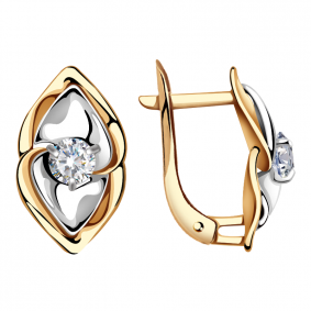 Золотые серьги Александра кл3316а-62сбк с Swarovski кл3316а-62сбк фото