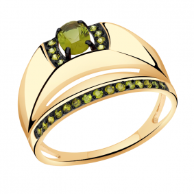 Золотое кольцо Александра кл3322-48ск-са с фианитом и султанитом кл3322-48ск-са фото