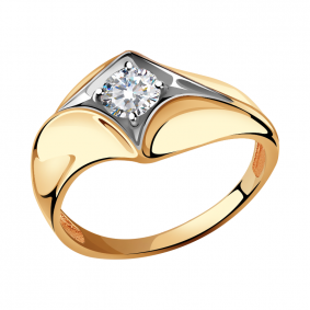 Золотое кольцо Александра кл3331-62сбк с Swarovski кл3331-62сбк фото