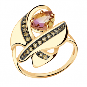 Золотое кольцо Александра кл3336-49ск-ш с фианитом и аметрином кл3336-49ск-ш фото